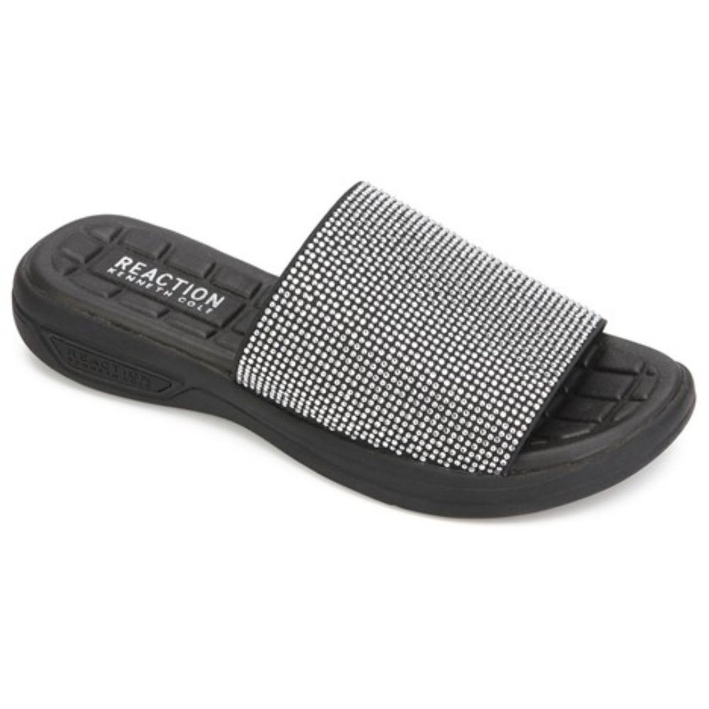 Kenneth Cole Reaction Women's Four Jewel Slide Flat Sandals Size 9